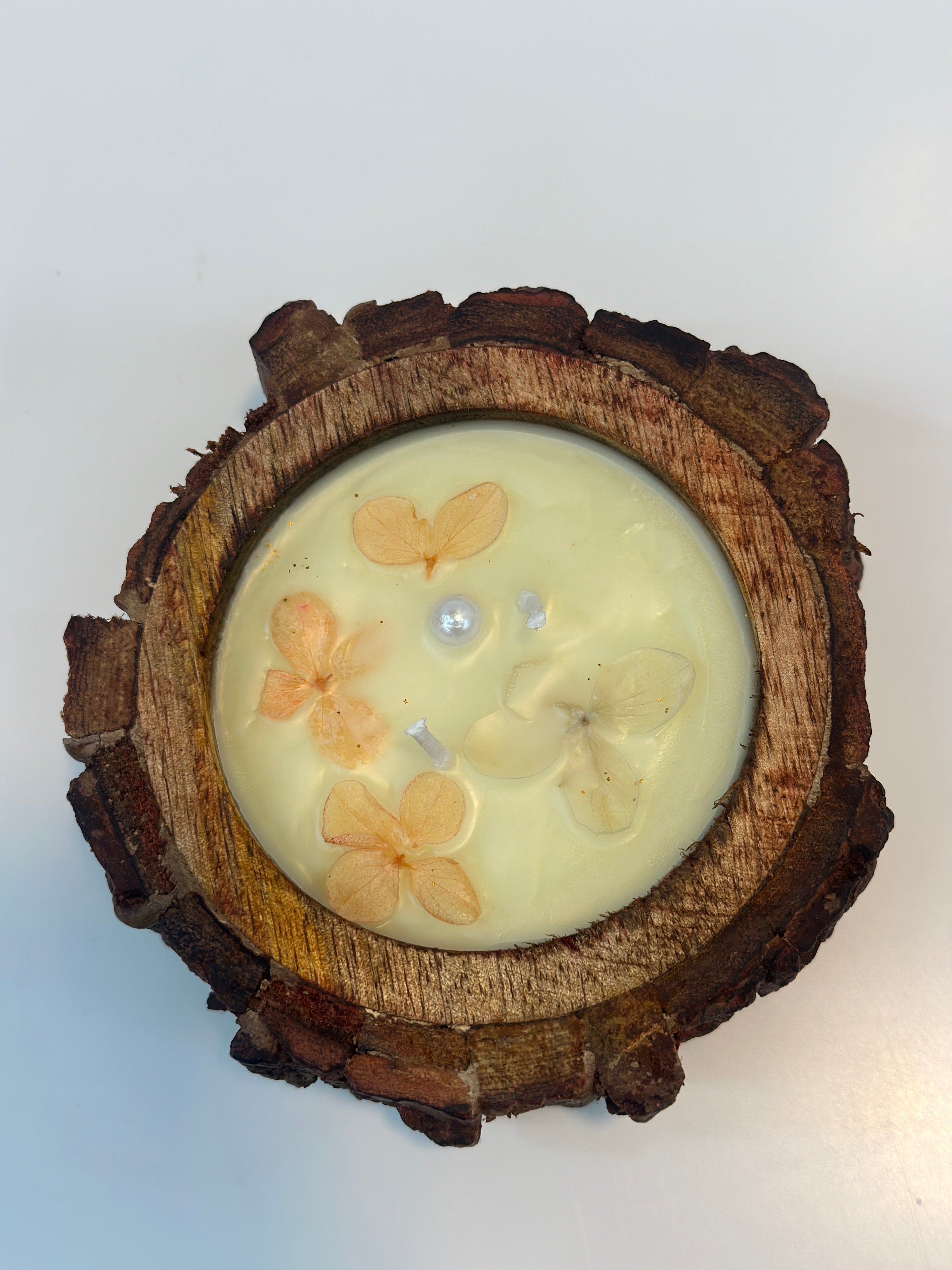 Wooden Pearl Candle