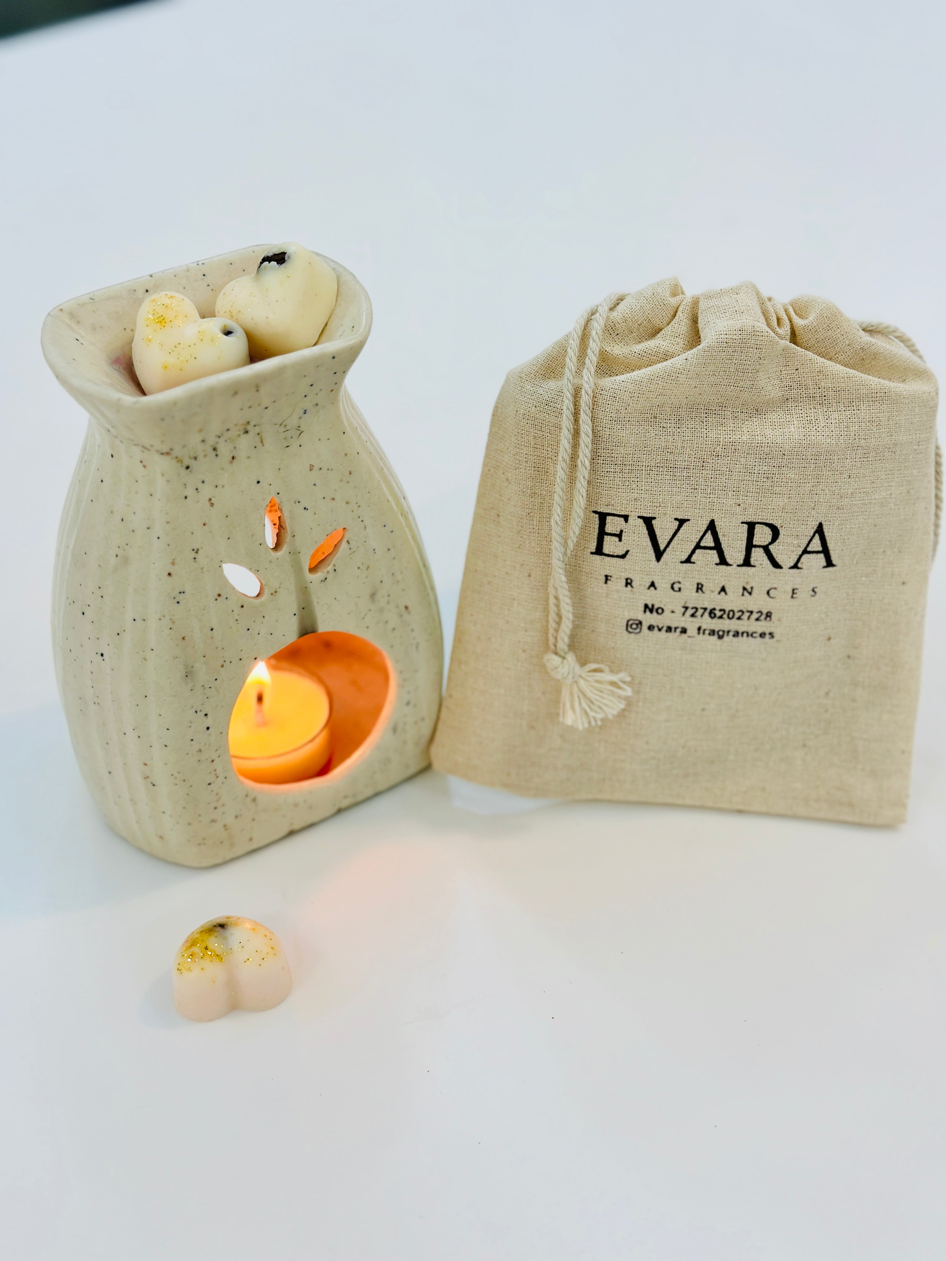 A set of burner and melts